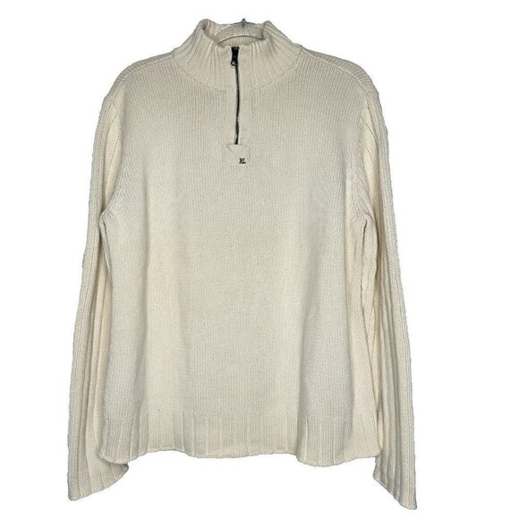 Polo Jeans Co 1/4 Zip Rib Knit Sweater Mock Chunky Ralph Lauren Size XL Vintage - Picture 1 of 10